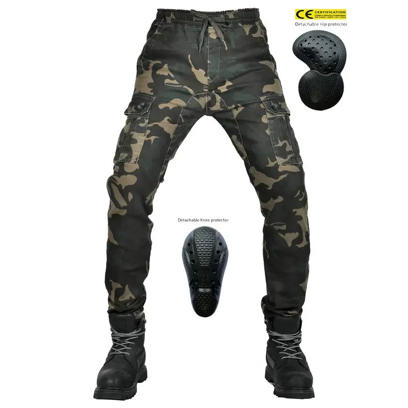 

High Qualit Moto Protective Camouflage Trousers Tooling Locomotive Pants Riding Motorcycle Parts For Women Men Man Jeans Pants