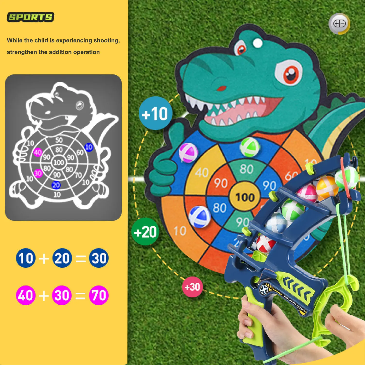 Montessori Throw Sport Slingshot Target Sticky Ball Dartboard Basketball Board Games Educational Children's outdoor Game toy 3