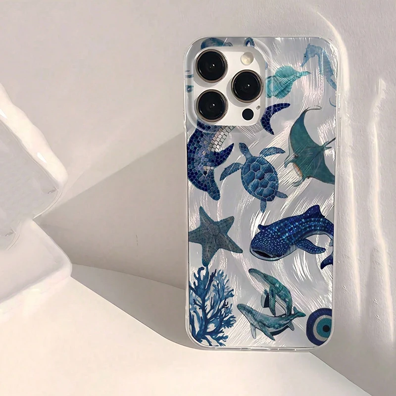 Beach Blue Ocean Element Lip Print Phone Case Cover