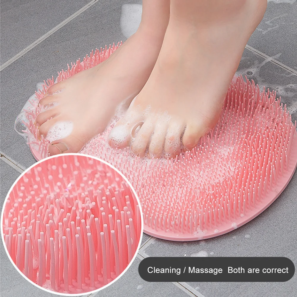 

Exfoliating Shower Massage Scraper Bathroom Non-slip Bath Mat Back Massage Brush Silicone Foot Wash Body Cleaning Bathing Tool