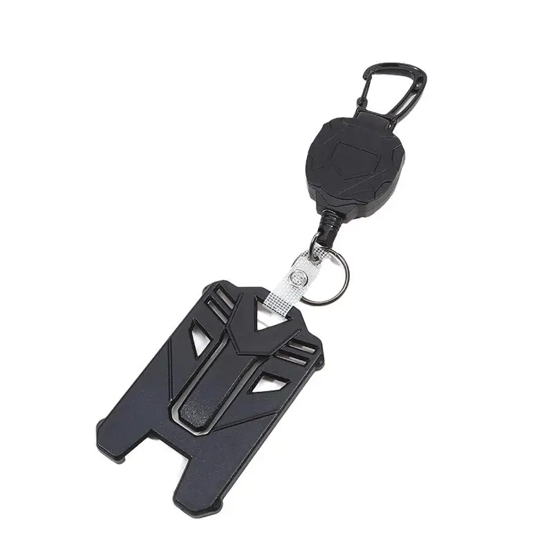 Ausziehbarer Ausweishalter, robuster Karabiner, Schlüsselanhänger, Ausweishalter mit ausziehbarer Ausweisrolle – Detail 22