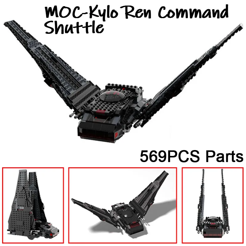 569Pcs MOC Spaceship Kyloren Command Shuttle Starfighters Building