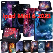 

Ultrathin 2021 IPad Case for New Mini 6 8.3 Inch Leather Cover Apple IPad Mini 6 A2567 A2568 A2569 Space Pattern Pencil Cases