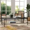 Wide Rectangular Rectangular Coffee Table in Blackened Bronze, Modern Rectangular Coffee Tables for living room 6