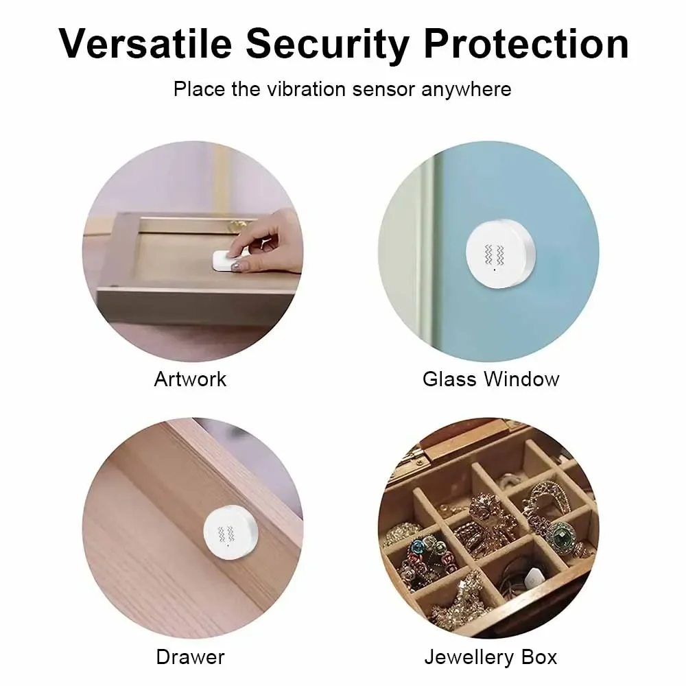 Tuya Zigbee Vibration Sesnor Wireless Motion Detector,real-time Alarm monitoring