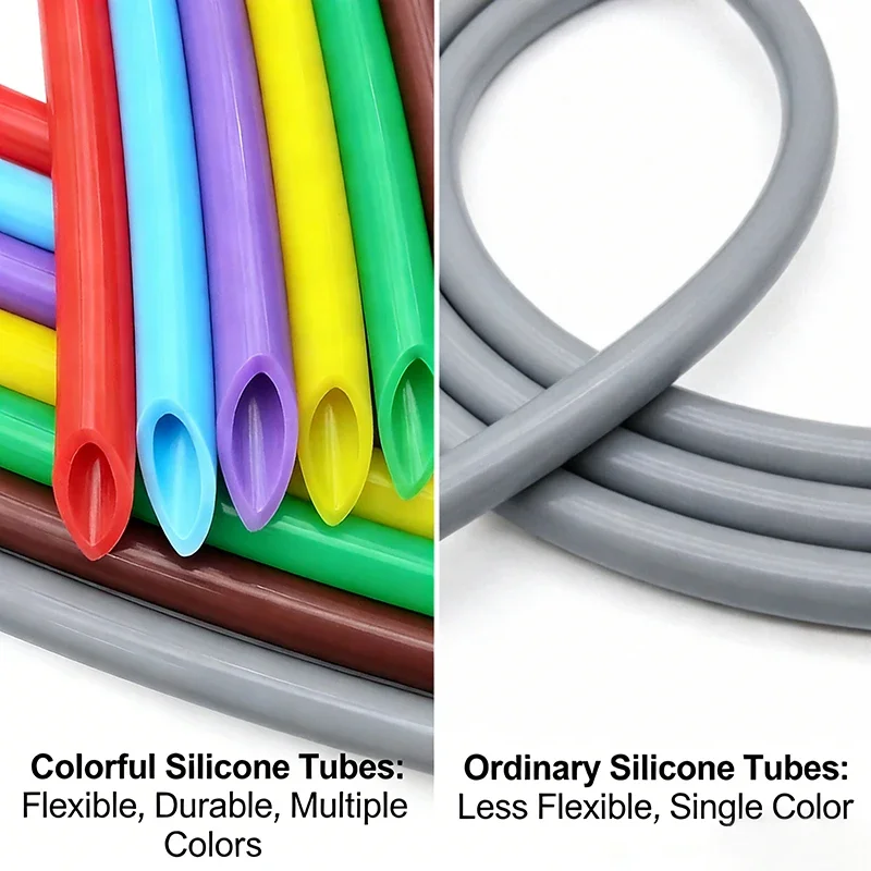 Colorful Flexible Silicone Tubing – Non-Toxic Food Grade Hose for Homebrew, Water, and Air Transfer (1 Meter)