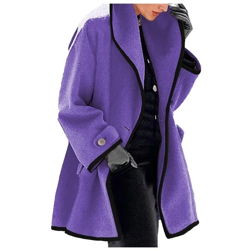 2023 Ladies Warm Slim Long Overcoat Outwear Windbreaker Women's Winter Wool Coat Trench Jackets Casual Solid Fashion Down Jacket