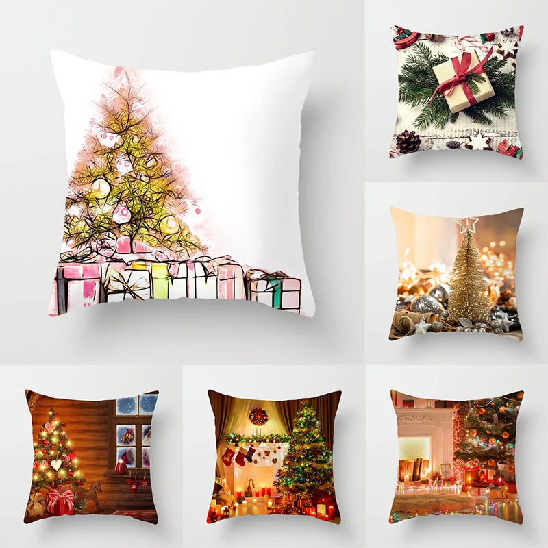 

Christmas home pillowcases printed bed decoration cushion covers decorative