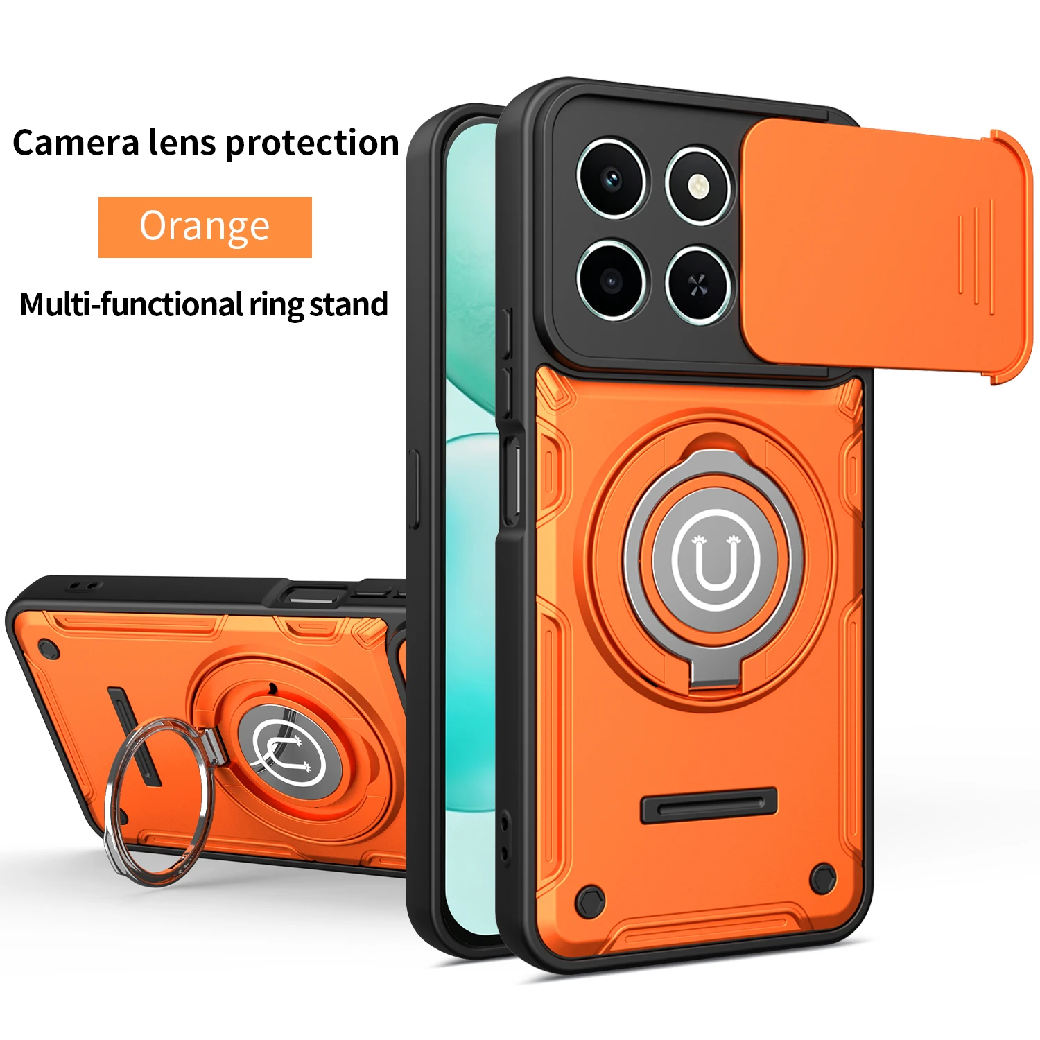 Enhanced Magnetic Armor Shockproof Phone Case with Ring Holder & Magsafe Wireless Charging Compatibility