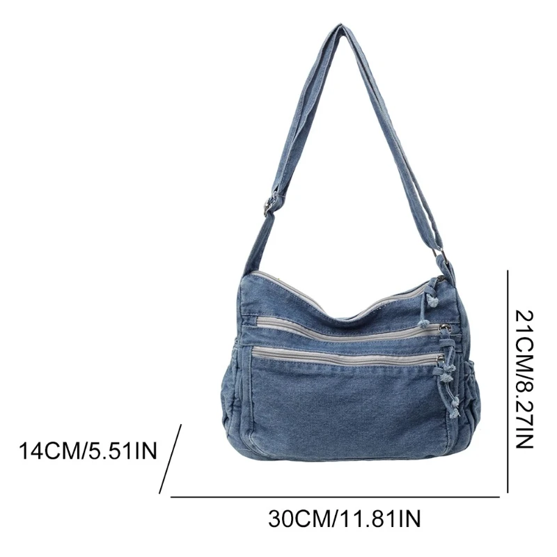 Vintage Denim Women's Shoulder Bag Large Capacity Messenger