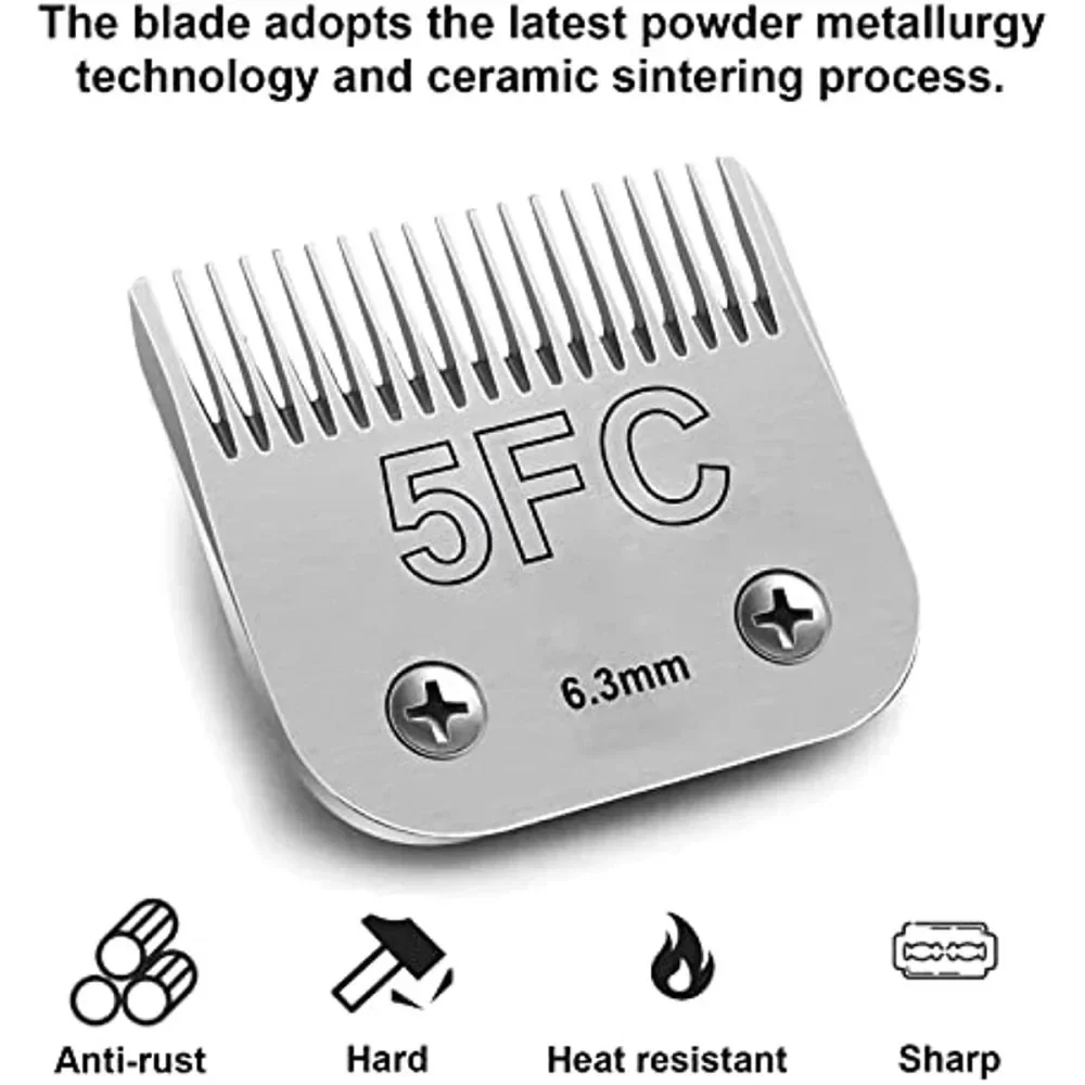 5FC blade dog grooming clipper replacement blades compatible Andis/Wahl / Oster detachable stainless steel blade dog clipper blades clipper replacement parts