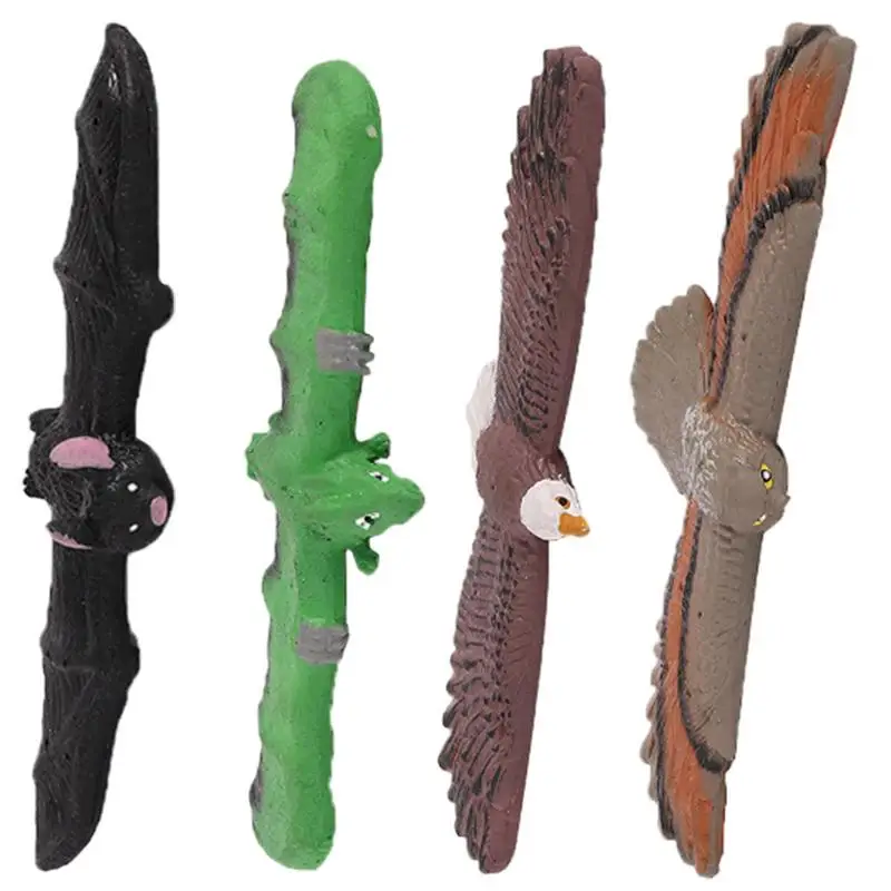 

Animal Snap Bracelet Clapping Circle Animal Themed Wristband Bracelet Elastic TPR Wrist Huggers Animal Bracelets For Boys And