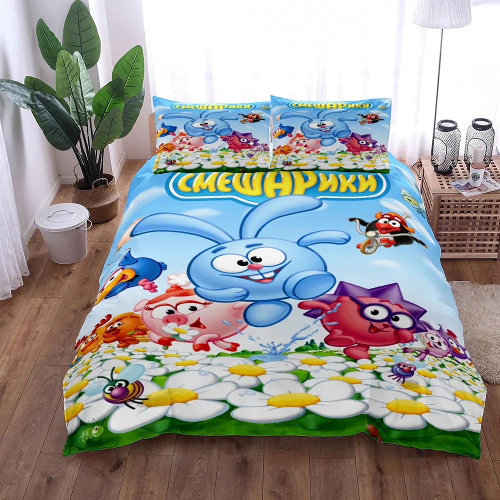 Смешарики Children Duvet Cover Set King Queen Double Twin Single Bed Linen Set