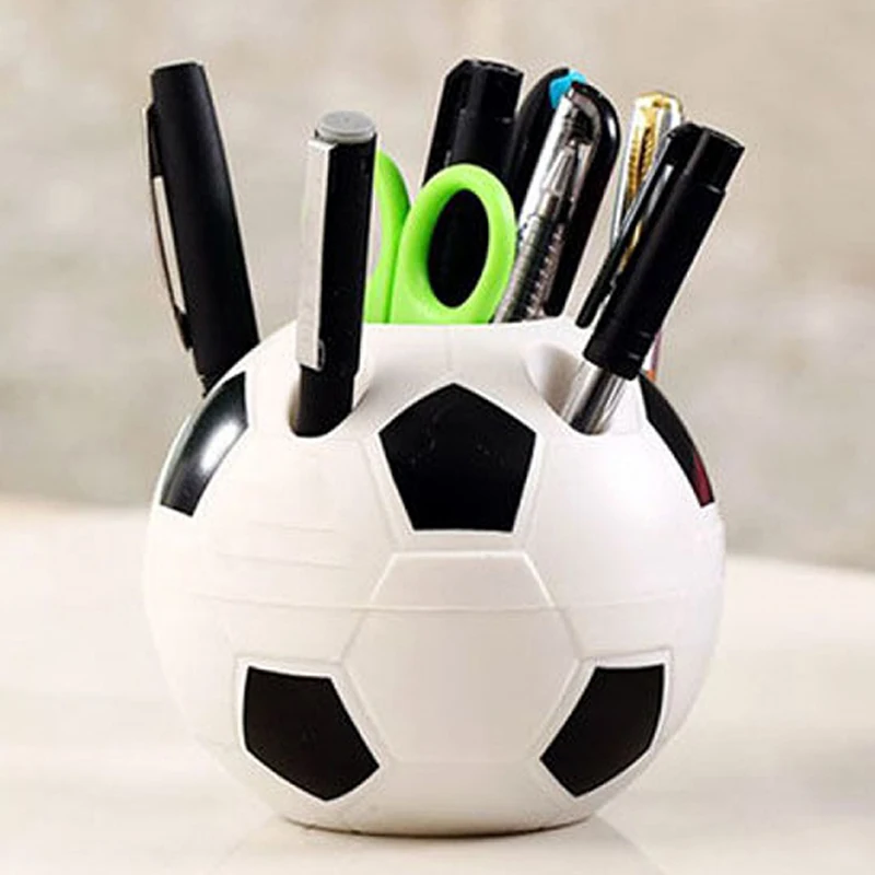 Soccer Shape Tool Supplies Pen Pencil Holder Football Shape Toothbrush Holder Desktop Rack Table Home Decoration Student Gifts pen holder