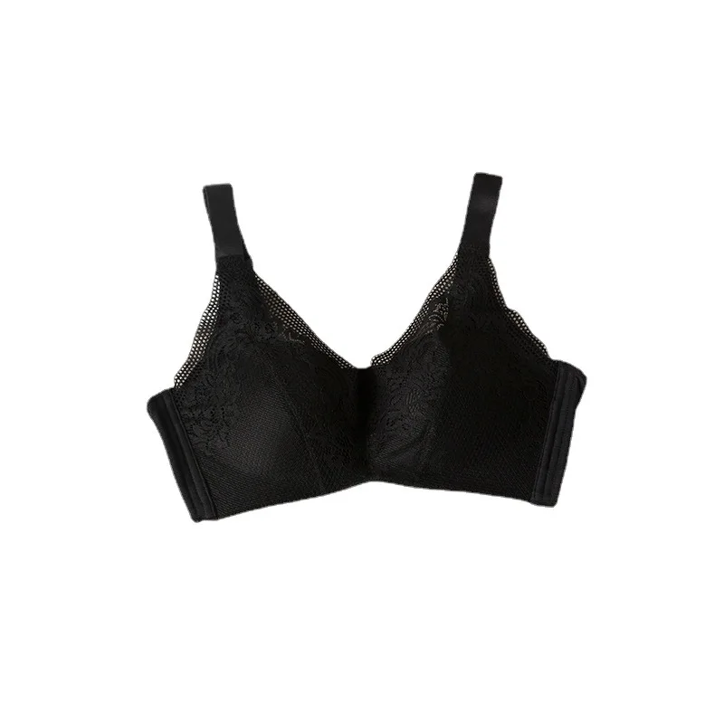 Sexy Lace Silk Underwear Medium Thick Molded Cup Natural Mulberry Silk Skincare Scarless and Steel Ring Free Girl Bra