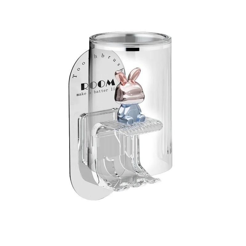 Cute Rabbit Wall-mounted Toothbrush Holder For Bathroom_voghion.com