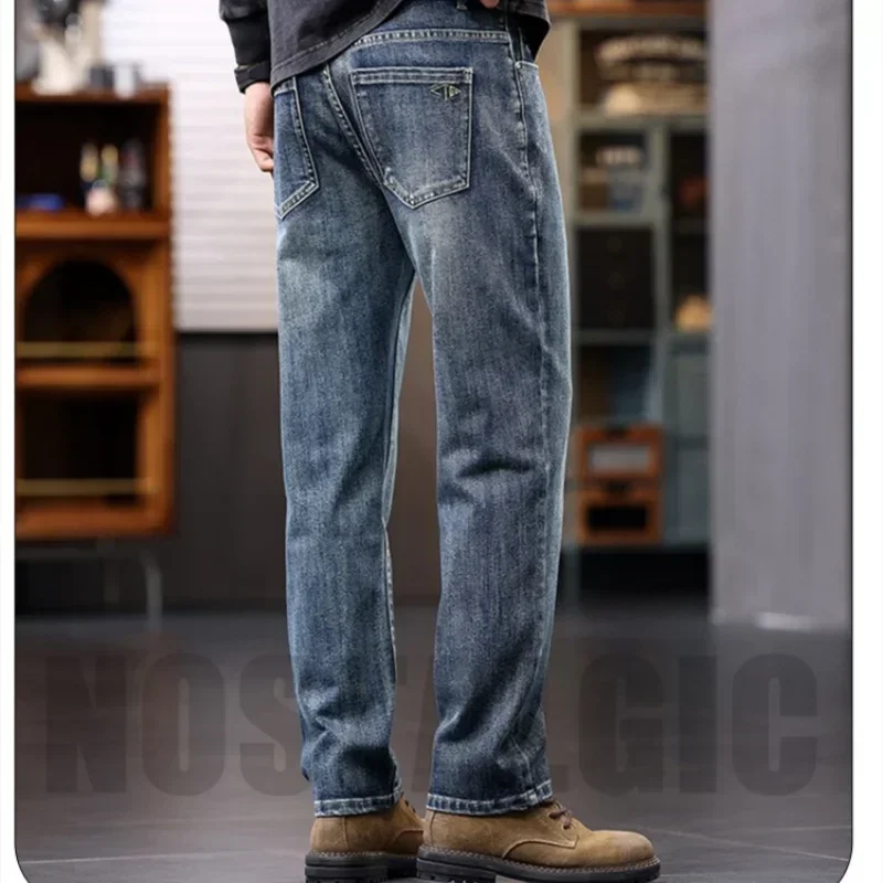 Jeans Tall Men 110CM 115CM Superlong  Plus Size 40 42 Straight Classic Young Boys Pants Extra Long Elastic Male Denim Trousers 4