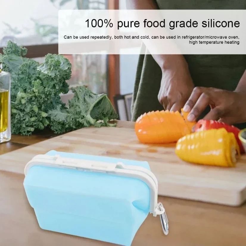 Silicone Travel Premium Reusable Food Storage Bags Food Grade Multi-use Fruit Sealed Lunch Bag Containers Microwave Oven Safe