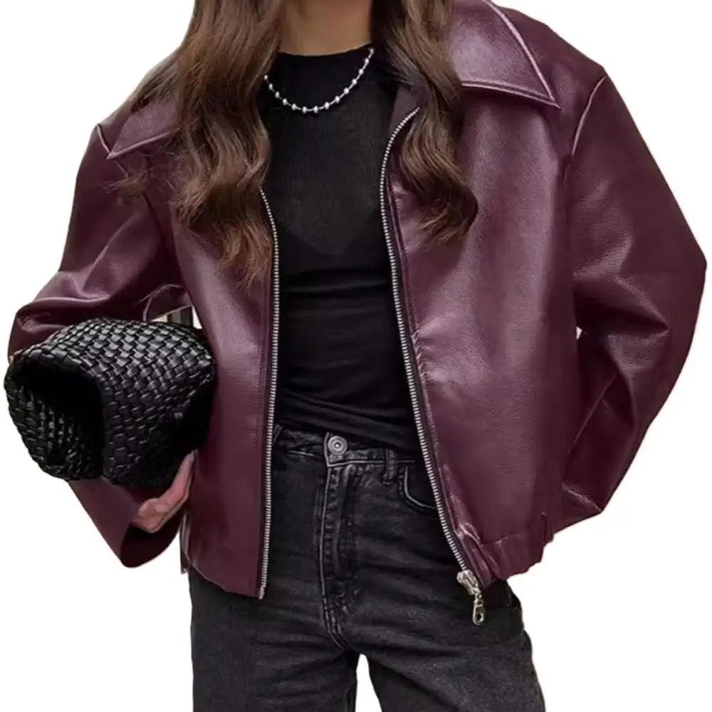 Autumn Women Casual PU Leather Motorcycle Jacket