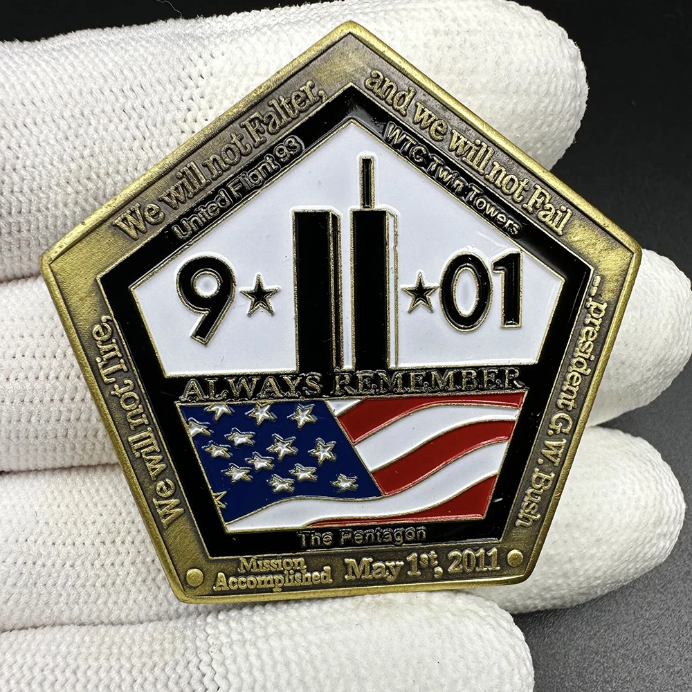 

US 911 Events Challenge Coin Collectibles The Pentagon Bronze Badge God Bless The United States Commemorative Medal