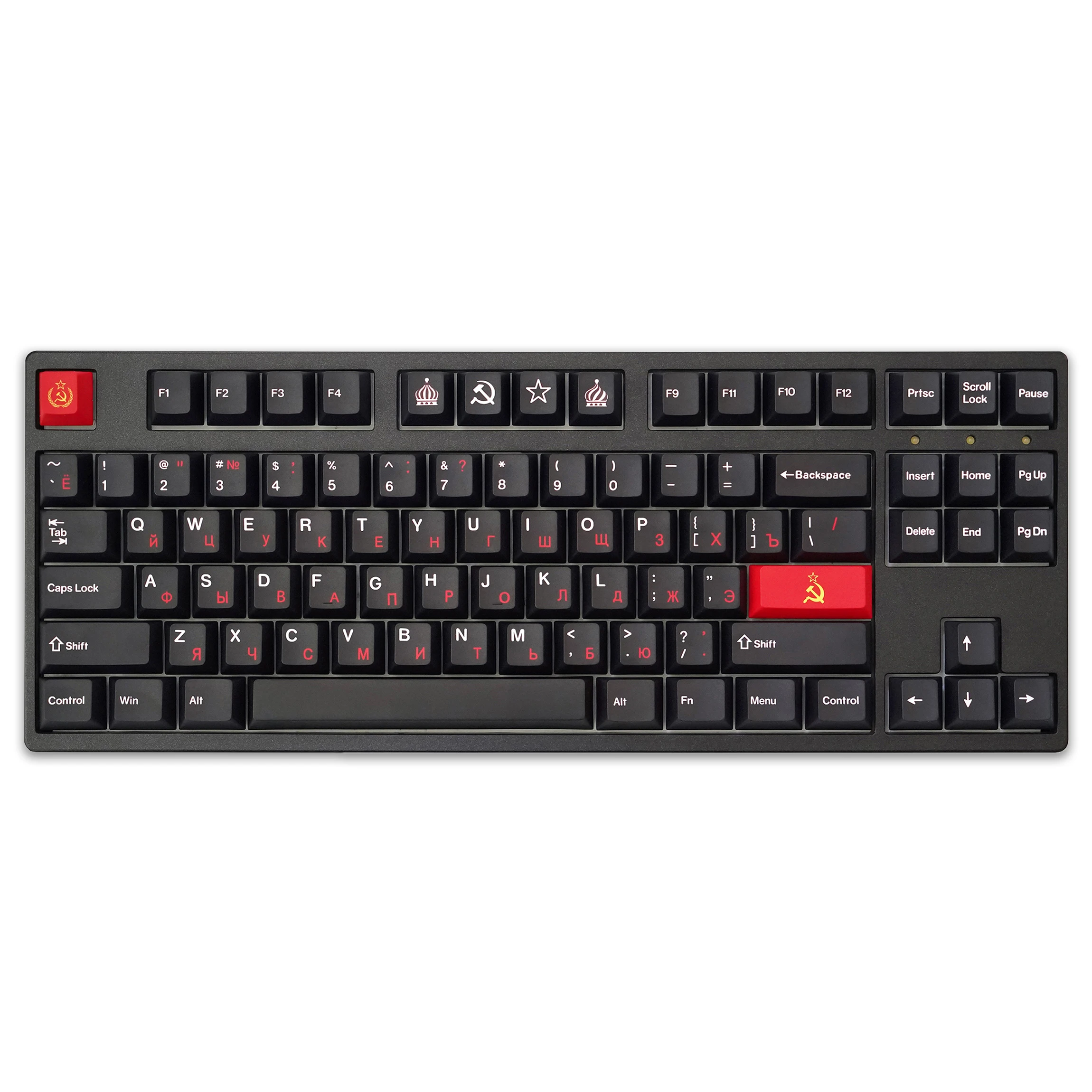 Gmk Wob Vermelho Cirílico Keycaps Lados Sublimação de Tintura Tema Cccp Perfil Cereja Keycap Lightproof 143 Chaves Grupo Pbt