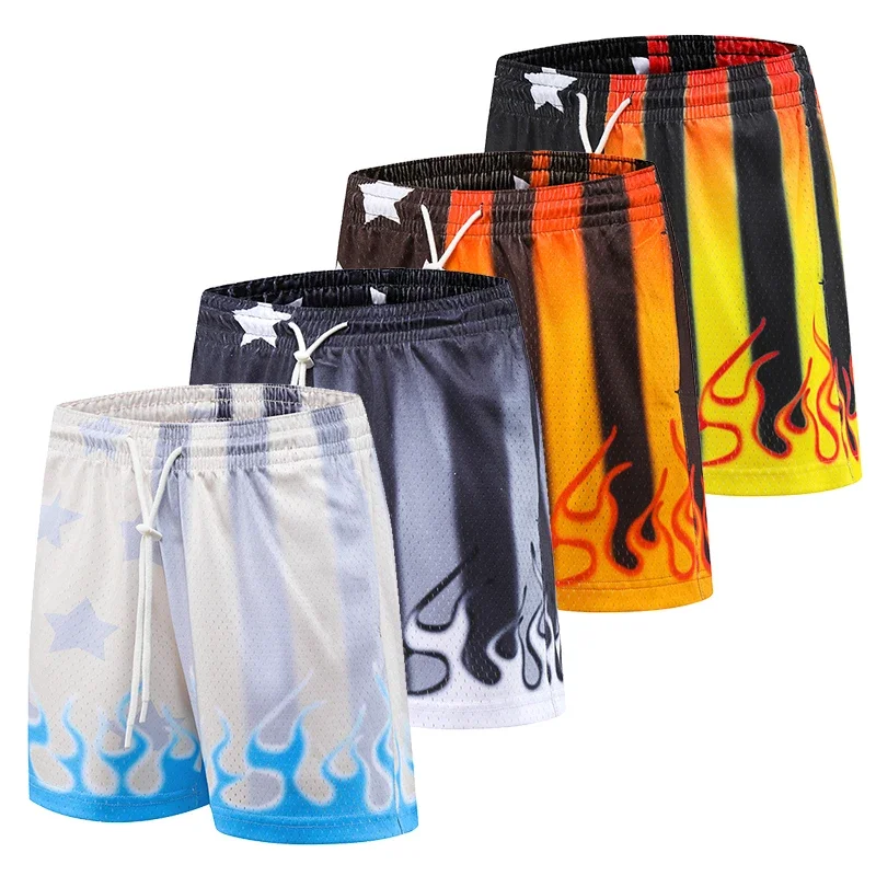 Men's Basketball Shorts Breathable Mesh Quick Dry Shorts Tie-Dye Sweatpants Casual Scanties Sober and Stylish Summer Swim Trunks