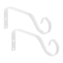 Set of 2 Durable Outdoor Hanging Plant Brackets (White)