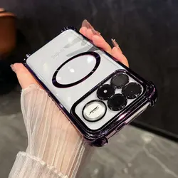 Magnetic Lens Film Soft TPU Shockproof Silicone Back Cover with Magsafe Plating for Redmi K100 Pro Max (Purple)