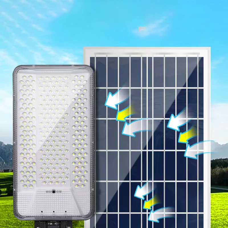 초고휘도 태양광 램프, 태양광 가로등, 야외용 황혼에서 새벽까지 작동하는 태양광 투광등 (정원/주차장/마당/테라스용)