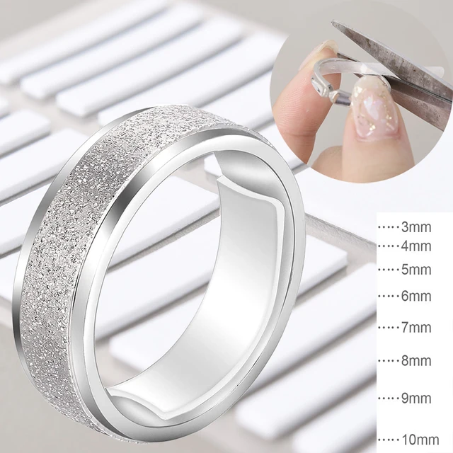 6 Sheets Invisible Ring Size Adjuster Silicone Ring Guard Ring Sizer Ring  Size Reducer Loose Rings Tightener, 8 Different Sizes (Transparent) 