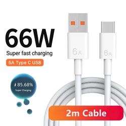 High-Power 66W USB-C Super Fast Charger with 2m 6A Cable - Only 2m Cable