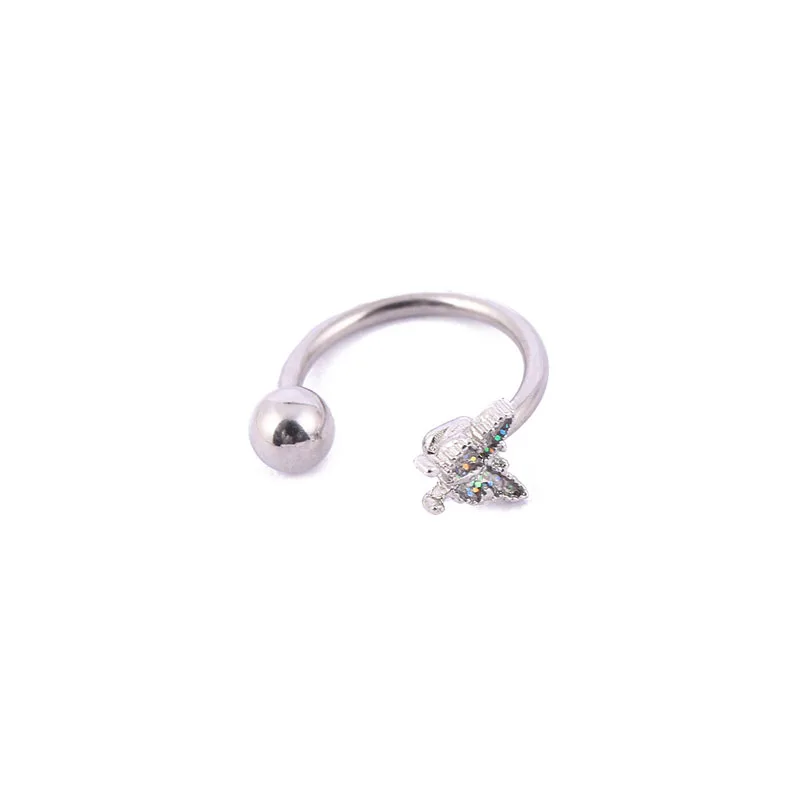 Piercing A Perno Per Labbro O Cartilagine - Argento Sterling 925, Calibro 16 (1.2mm), Lunghezza 6mm, Con Pallina A Farfalla