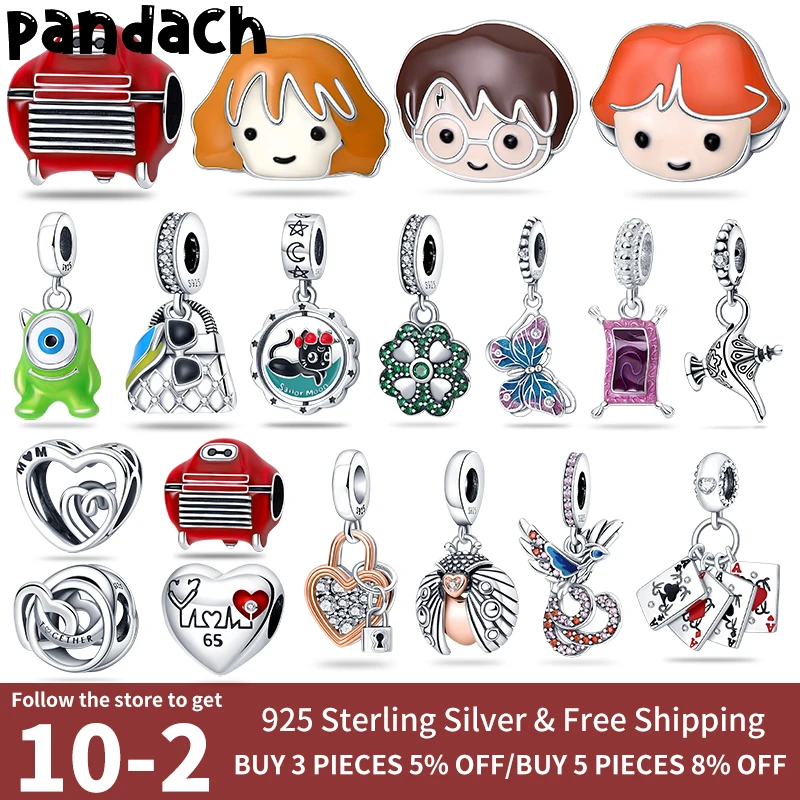 

charms plata de ley 925 original beads fits Pandach 925 original bracelets silver color 925 kitty pendant beads jewelry diy 2022