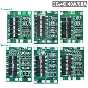 3S/4S 40A 60A Li-ion Lithium Battery Charger Protection Board 18650 BMS For Drill Motor 11.1V 12.6V/14.8V 16.8V Enhance/Balance