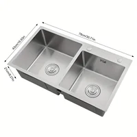Stainless Steel Kitchen Sink Double Bowl Kitchen Sink bathroom sink stainless steel sink laundry basements bars restaurants 6