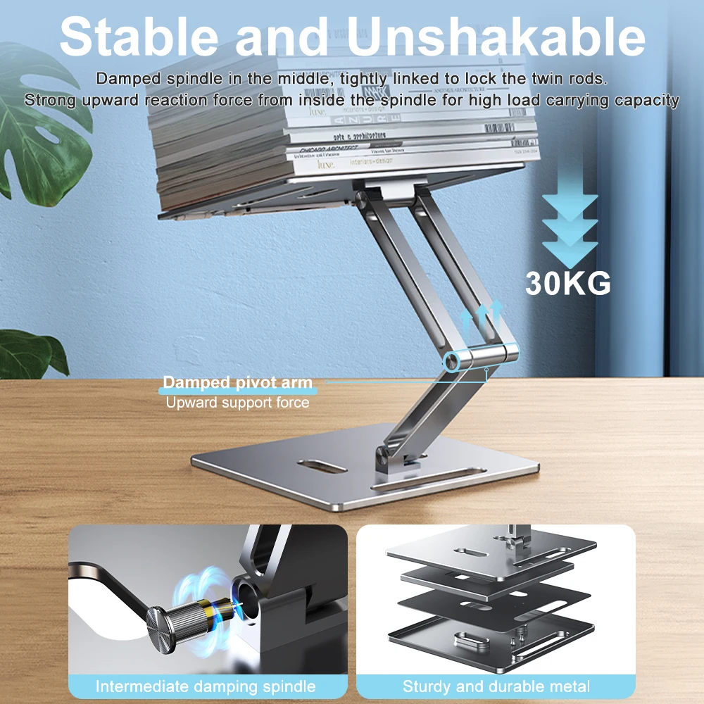 suporte de leitura ajustável do ângulo da altura do suporte do portátil de alumínio com base dobrável notebook desktop ipad suporte da tabuleta