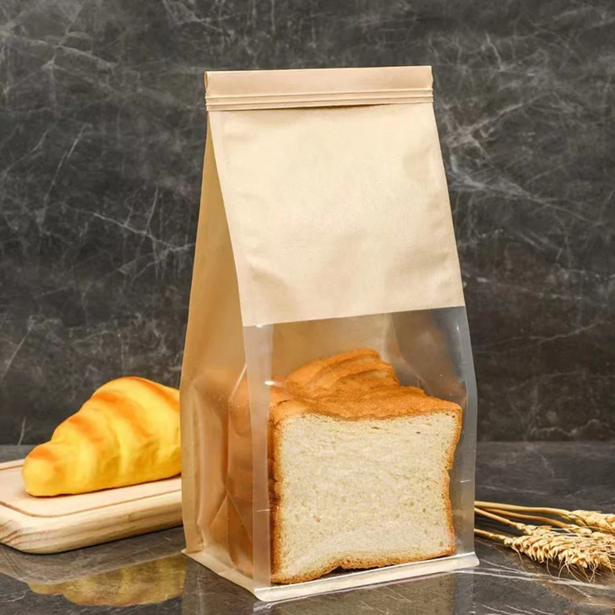 Kraft Paper Bread Bags with Window – Oil-proof food-grade bags for toast, cookies, and ... - SKU KBB23161 - UGI Packaging
