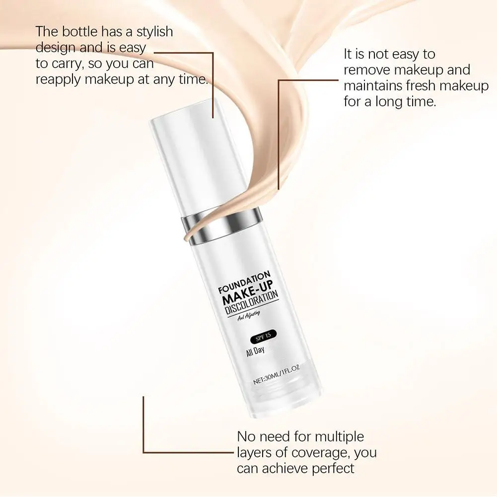 Colour Changing Mature Skin Foundation Hydrating Waterproof And Light Long Lasting Foundation Change Skin Tone 30ml