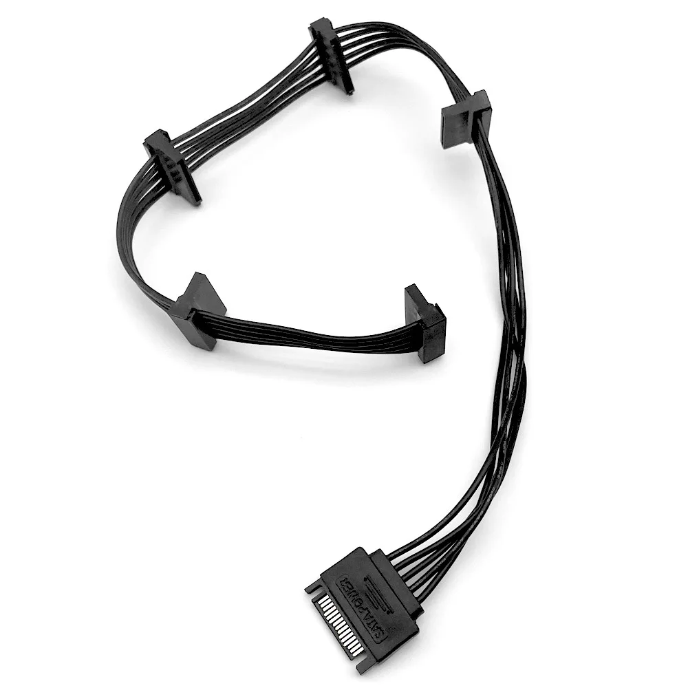 Fonte de Alimentação Cabo Splitter para Faça Você Mesmo Cabo de Disco Rígido 15pin Sata 4pin Macho para Feminino Extensão pc Server - Imagem 6