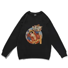 

Anime One Piece Roronoa Luffy New Product Classic Manga Print Pullover Long-sleeved Casual Loose Sweatshirt Unisex Streetwear