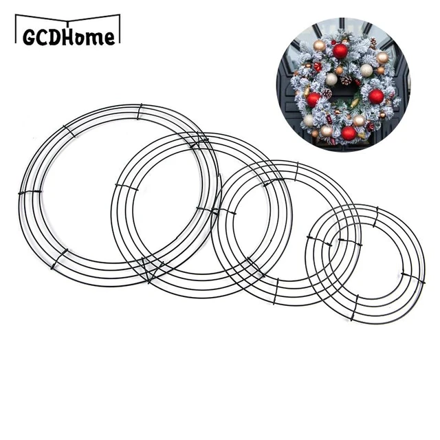 8/10/12/14inch Floral Metal Wire Wreath Frame Round Heart Shaped Artificial  Flower Christmas Wedding Valentines Wall Decor - AliExpress