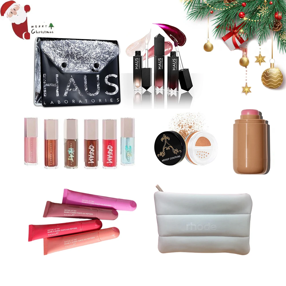 Christmas Makeup Gift Set High Shine Moisturizing Lip Gloss collection Pocket Blush Stick Multi-Functional with Makeup Bag eye makeup set makeup set lip makeup set lip glosses makeup kit makeup gift box