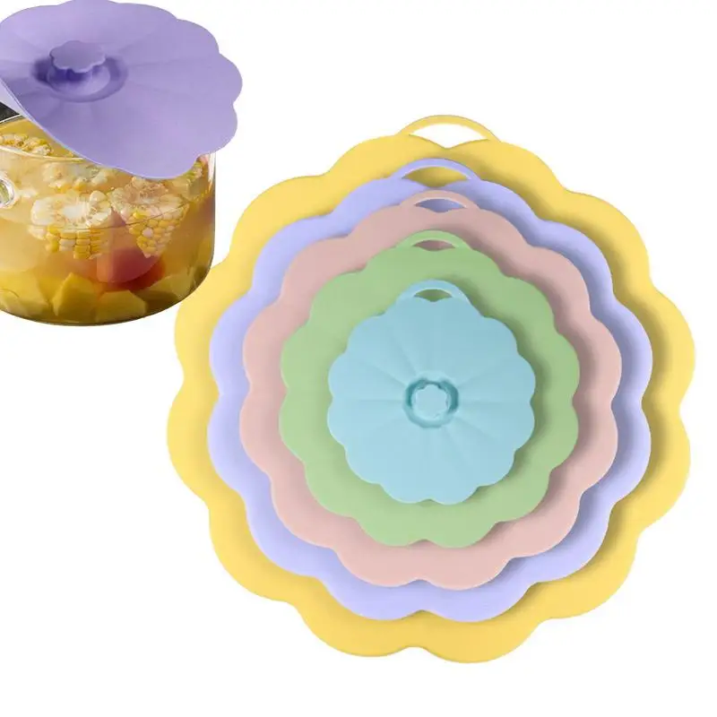

Silicone Lids For Food Dustproof Bowl Covers With Hanger Hole For Flavour Keeping Specialty Kitchen Appliances For Dishes Rice