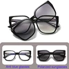 Nearsighted Glasses Blue Light Filter Fashion Cat Eye Anti Glare Polarized Sunglasses Magnetic Clip On Myopia Sun Glasses -2.5 4