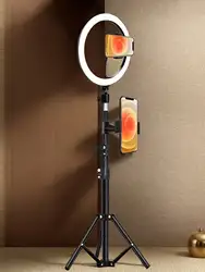 110cm Adjustable Tripod with 10-Inch Ring Light and Selfie Remote (Black)