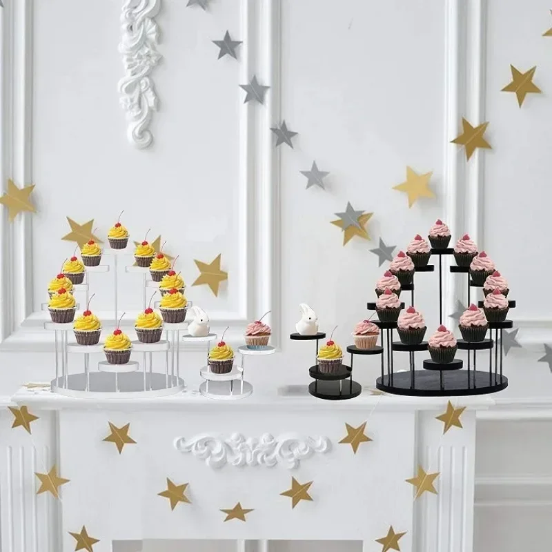 Acrylic Multi-layer Display Rack Circular Rotating Ring Jewelry Display Rack Cake Dessert Afternoon Tea Meal Stand Suspended for cake stand,dessert stand
