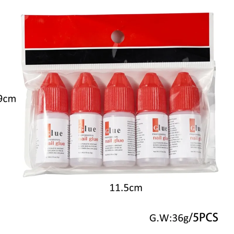 5Pcs Fast-Drying False Nail Tips Glue For Nails Rhinestone Polishing Manicure Decoration DIY Tools Liquid Charm Nails Art Glues 6