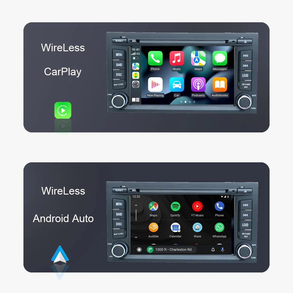Qualcomm CarPlay 7'' Android 14,0 Auto Android Player 8GB 256G WiFi navigation multimedia GPS Für Seat Leon 3 5F Ibiza 2012-2020