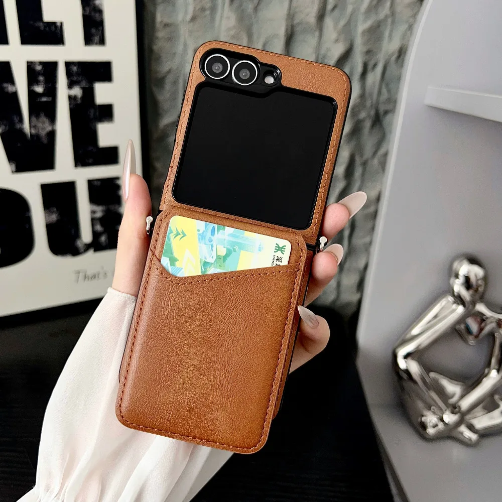 Vintage Cowhide Leather Wallet Phone Case with Card Slot Holder