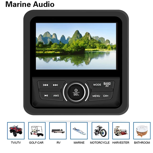 Imperméable à l'eau Marine Stéréo Bluetooth Radio Moto Bateau Audio Mp3  Player Auto Fm Récepteur pour Spa